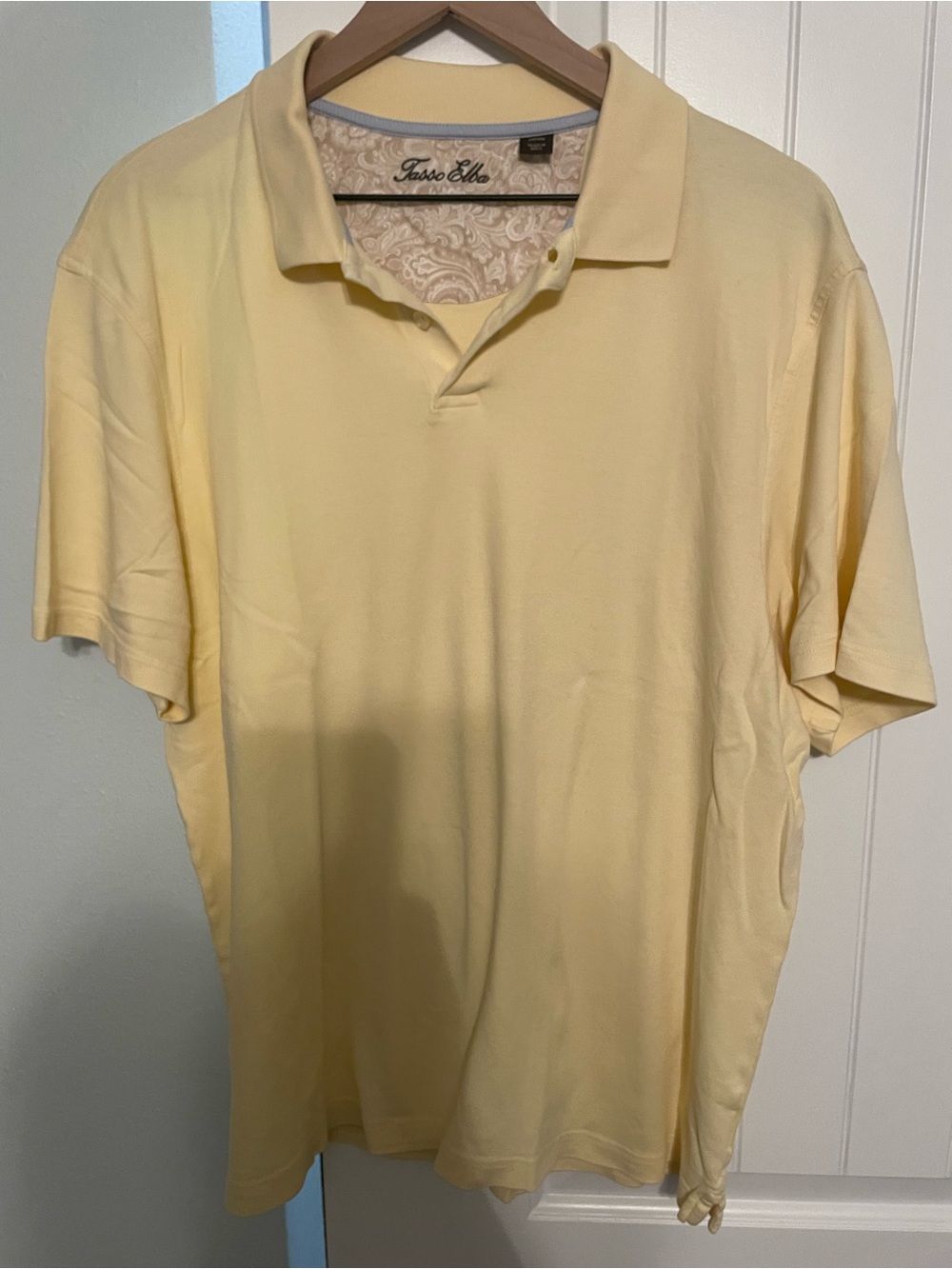 Tasso Elba Pale Yellow Men's Polo Extra Soft!